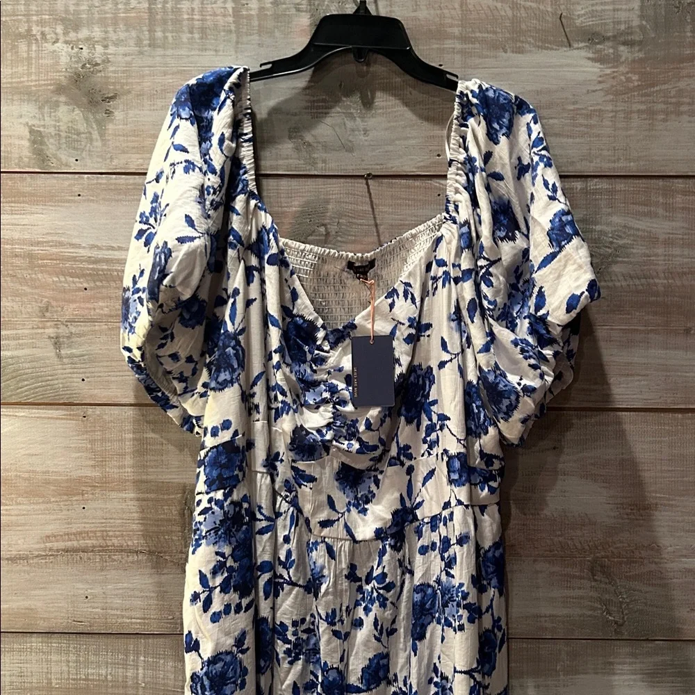 NWT Skies are Blue Floral maxi puff sleeve maxi dress size 3X - Picture 3 of 11